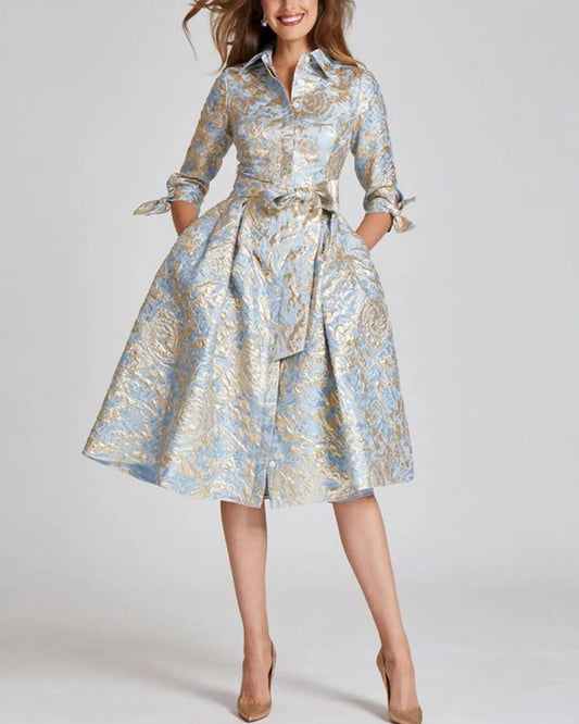 Chemise de Jacquard com Estampa Metálica