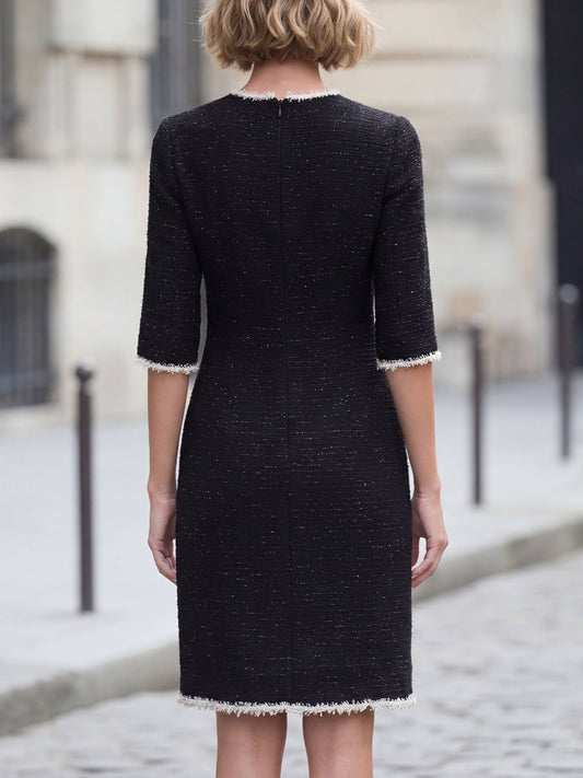Robe-Chemise Midi en Tweed Effiloché