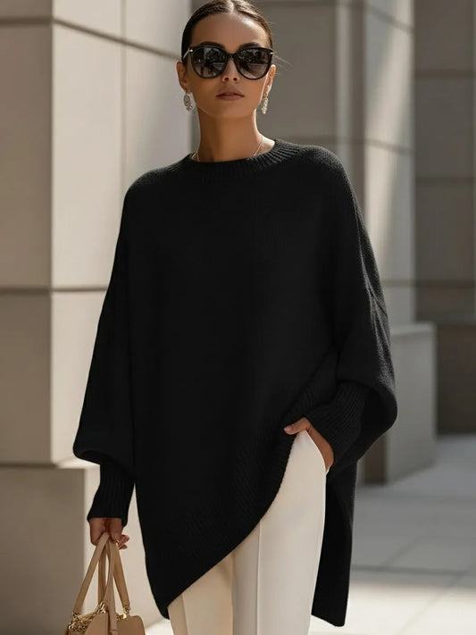 Oversized Knit Poncho Sweater