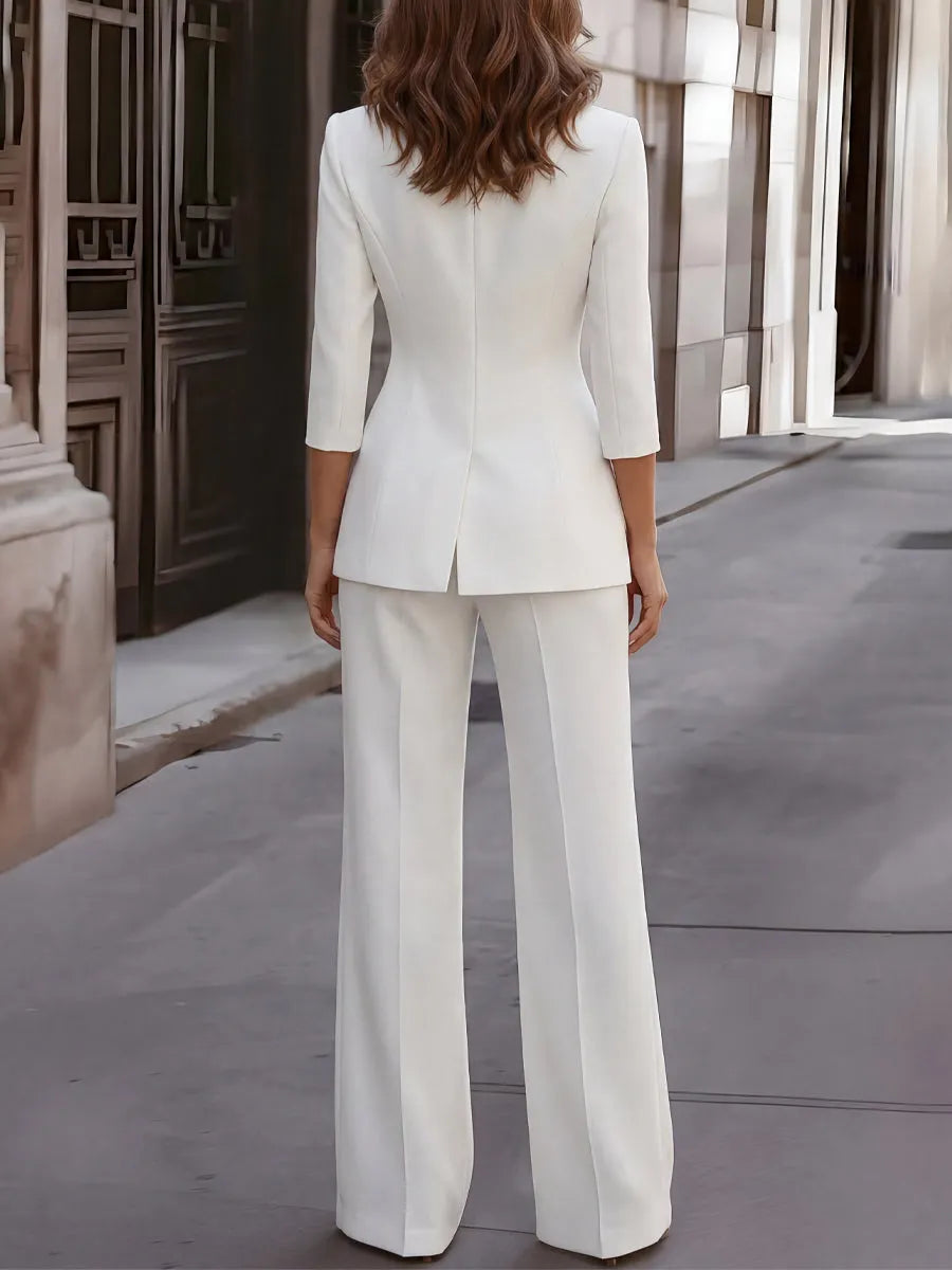 Asymmetric Tunic And Wide-Leg Pants Set