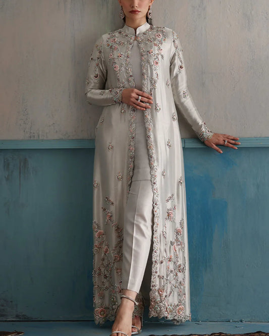 Ensemble deux pièces veste et pantalon brodés élégants