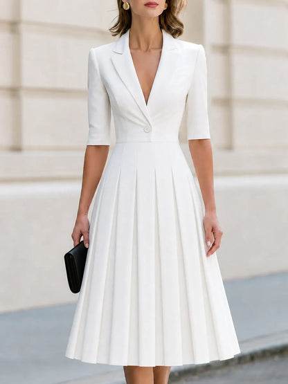 Pleated Midi Blazer Dress, Business & Wedding Guest Occasion Dress