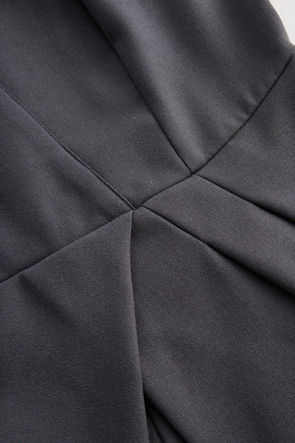 Sophisticated Sleeveless Peplum Jumpsuit In Charcoal Gray