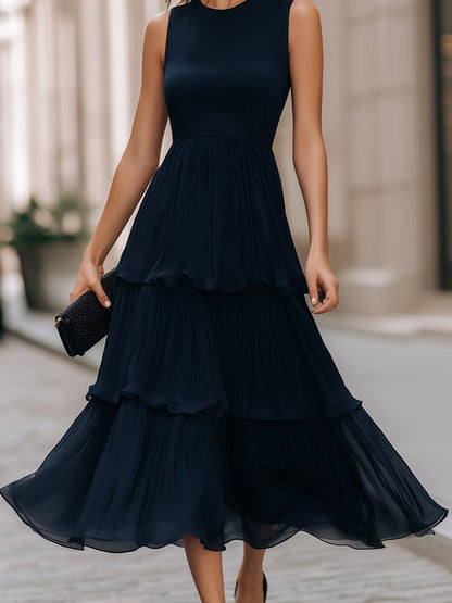 Elegant Tiered Pleated Dress