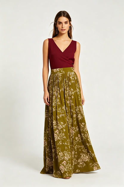 Bohemian Sleeveless Top Floral Maxi Skirt Set - view 6
