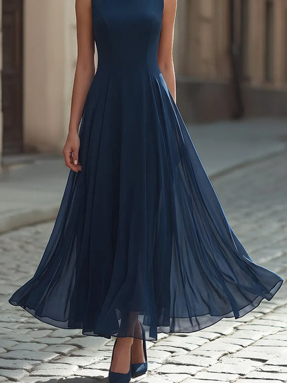 Elegant A-line Sleeveless Maxi Dress