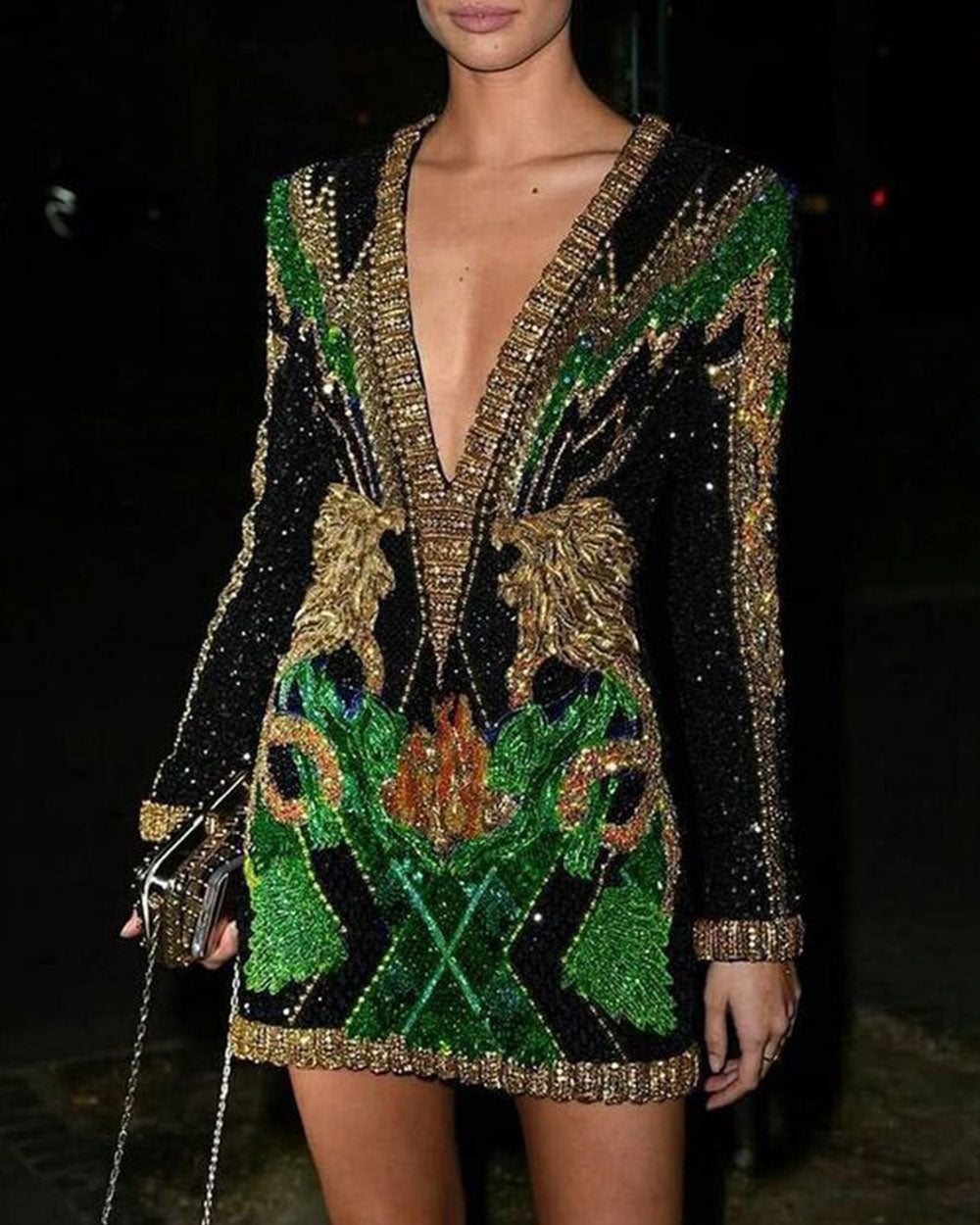 Sexy Sequin Crystal Mini Dress - 01