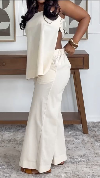 Women's Suspender Side-slit Casual Vacation Set