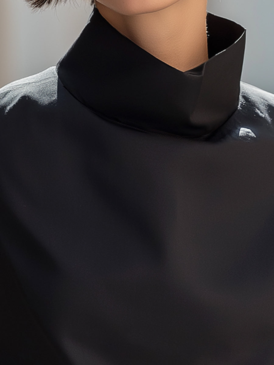 Sleeveless Sculpted High-Neck Minimalist Top