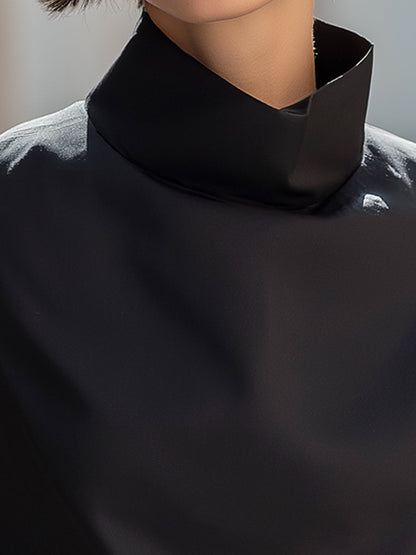 Sleeveless Sculpted High-Neck Minimalist Top