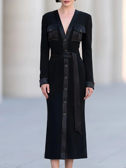 Robe midi utilitaire à ceinture