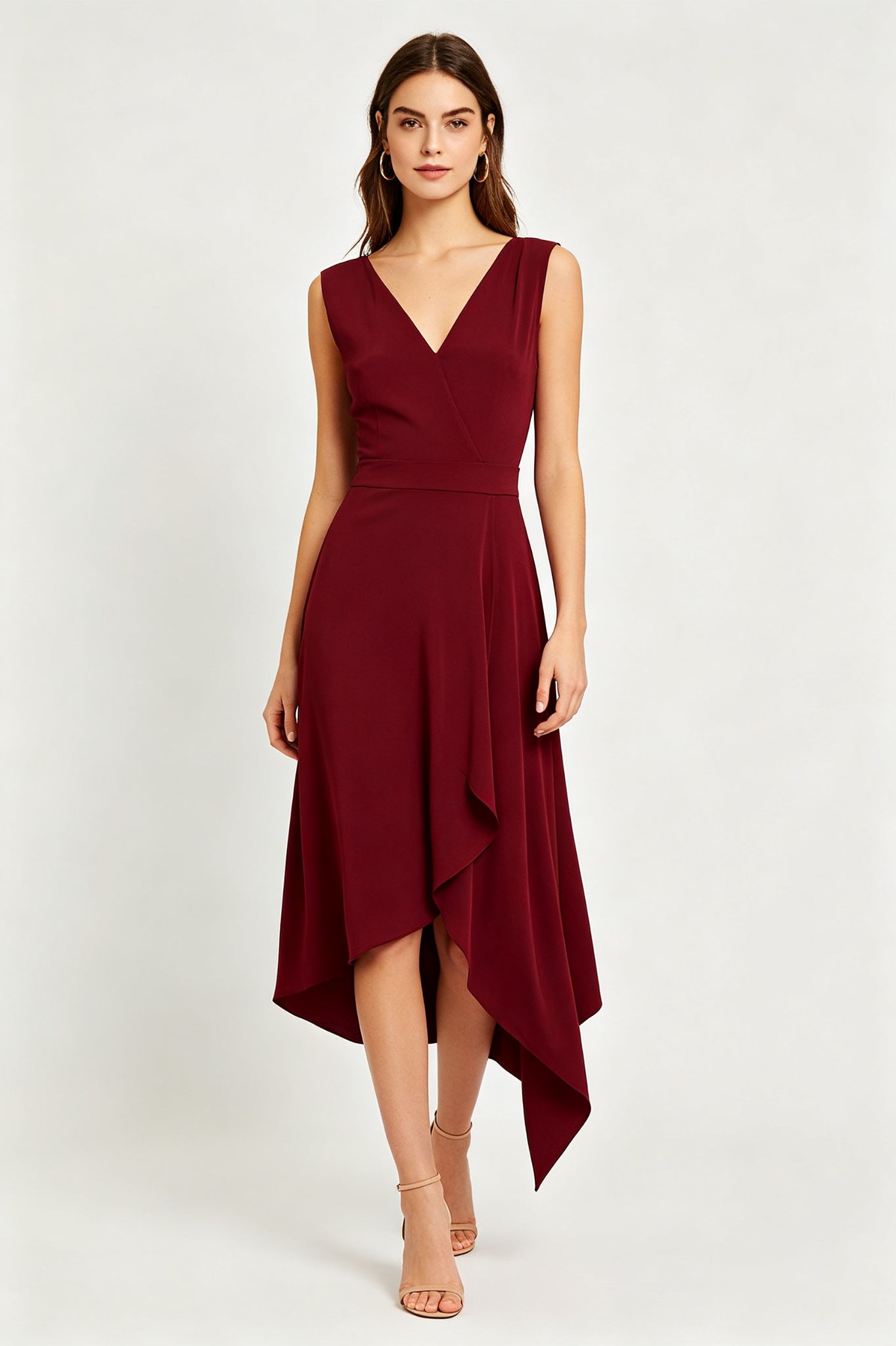 Royal Blue Asymmetrical Sleeveless Midi Dress - view 6