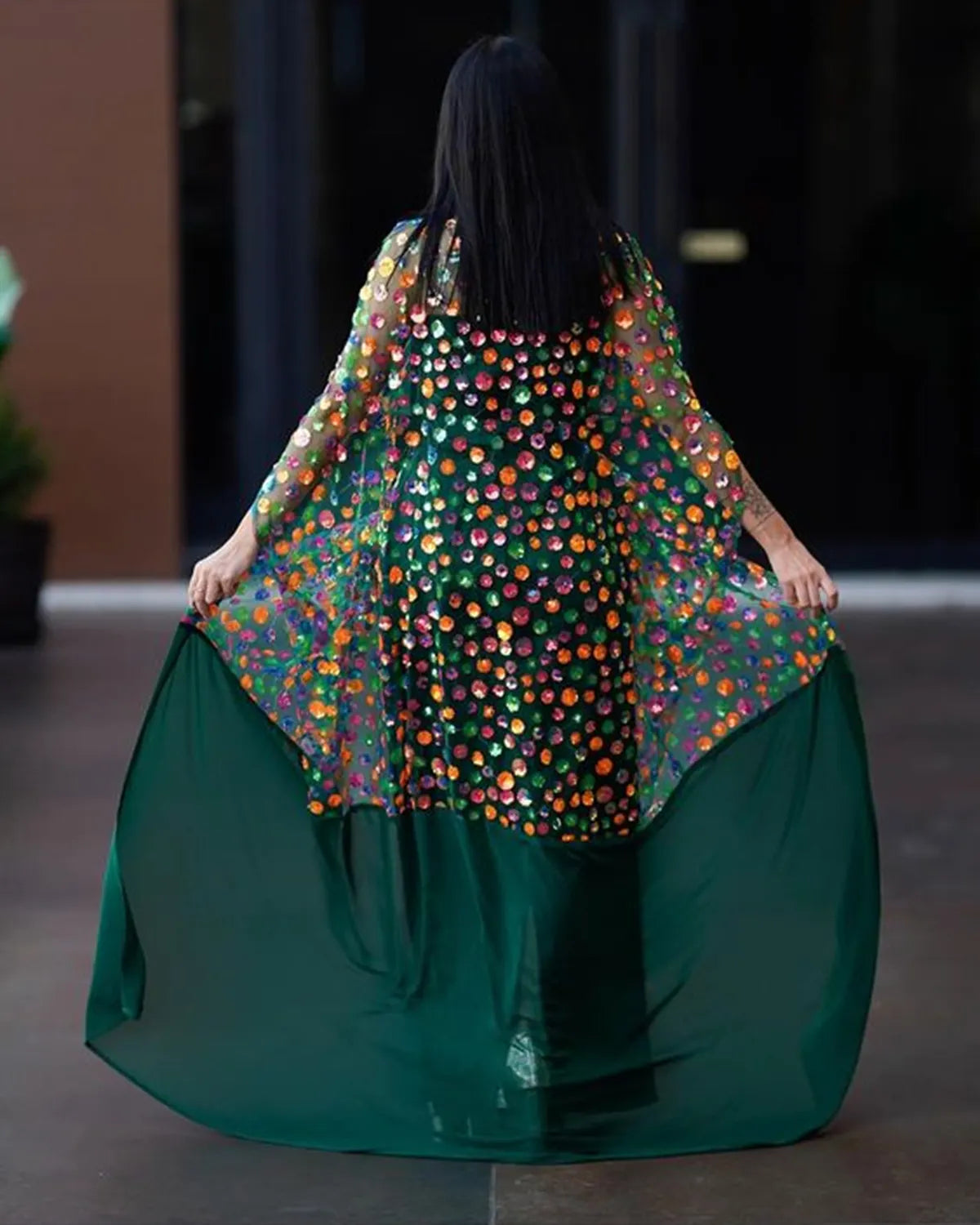 Women's Mesh Blouse Sequin Dress
