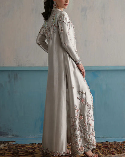 Elegant embroidered jacket and trousers two-piece set
