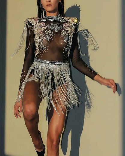 Elegant and stylish fringed jumpsuit for women