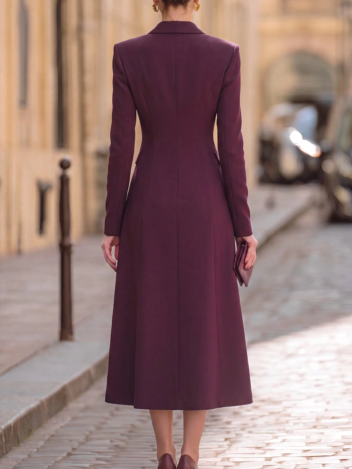 Double-Breasted Tailored Midi Dress