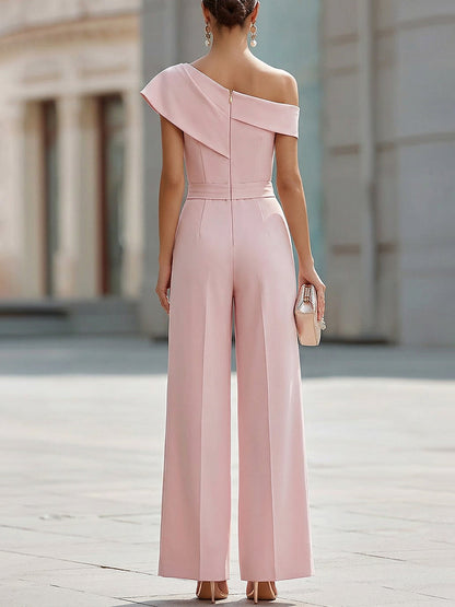 Elegant One-Shoulder Wide-Leg Jumpsuit