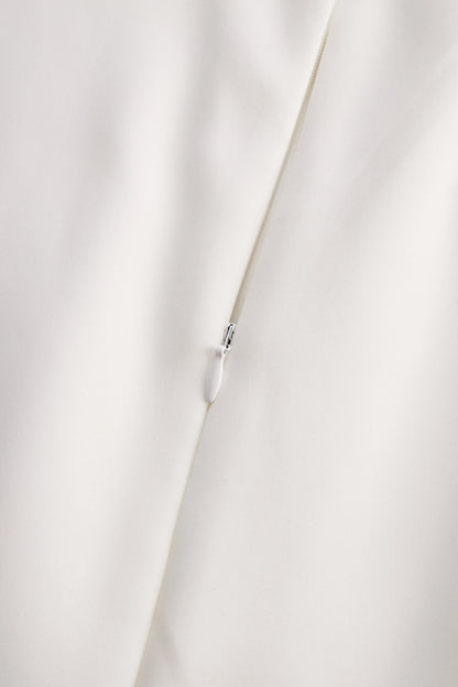Elegant White Keyhole Pencil Dress