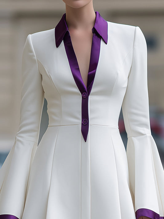 Flared-Cuff Blazer Mini Dress