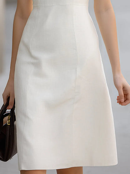 Minimalist Halter Neck Tailored Sheath Dress