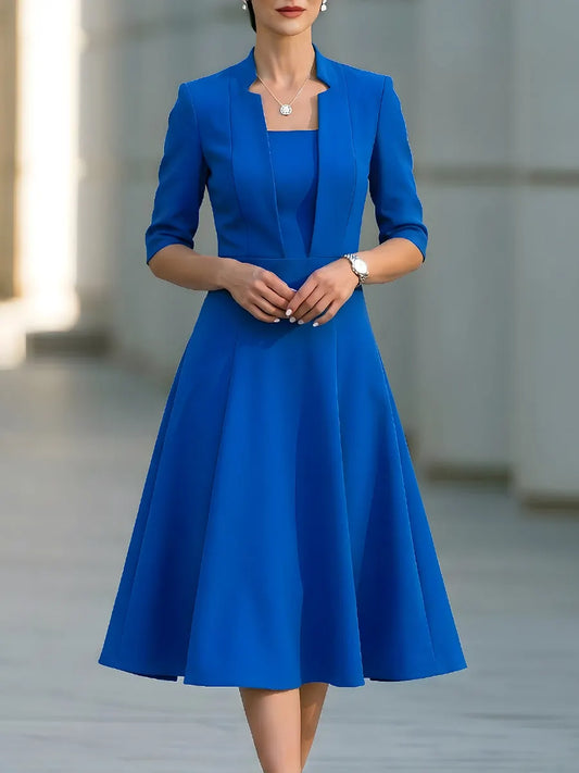 Costume coupe slim Robe midi trapèze