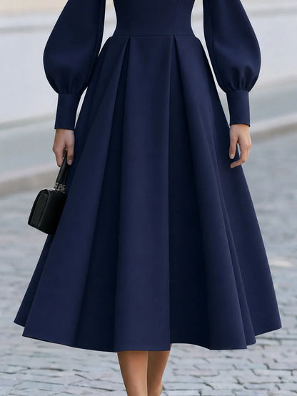 Formal Event High Neck  Midi Wedding Guest & Church Occasion Dress