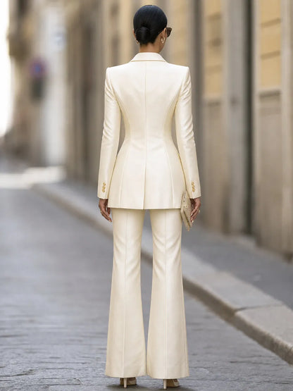Tailored Blazer Camisole And Flared Trouser Set