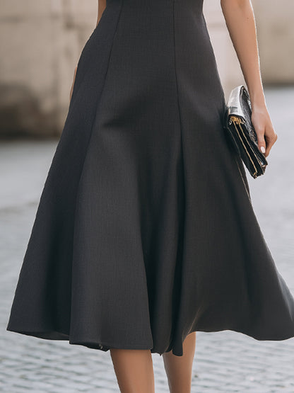 Classic Sleeveless A-Line Midi Dress