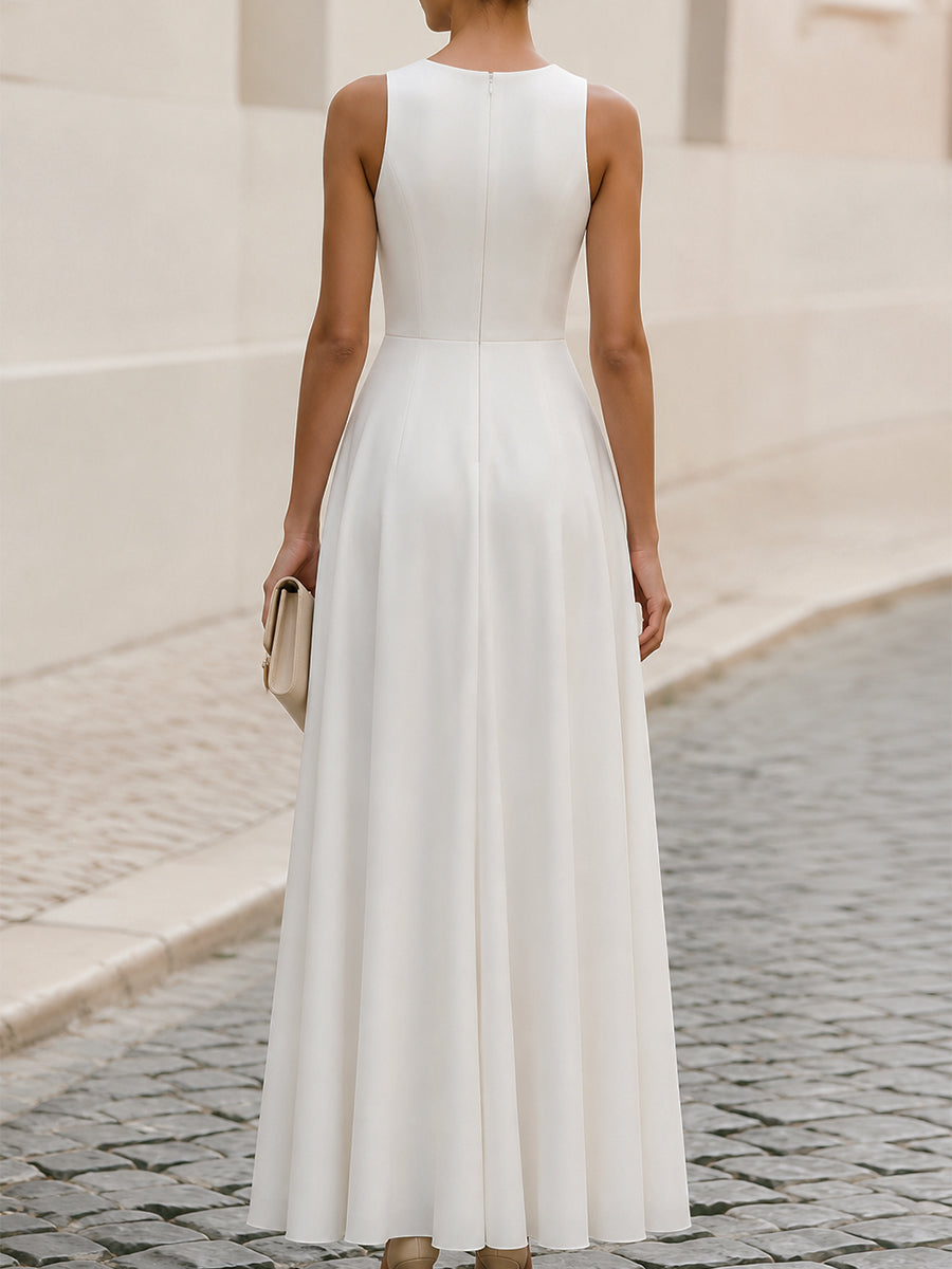 Peplum Blazer & Flowy Maxi Dress Two-Piece Matching Suit