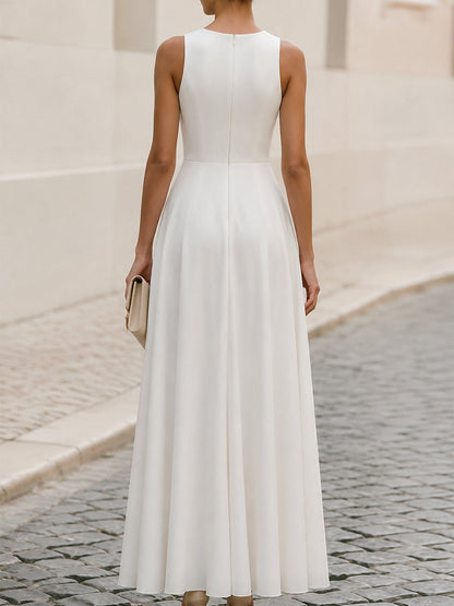 Peplum Blazer & Flowy Maxi Dress Two-Piece Matching Suit