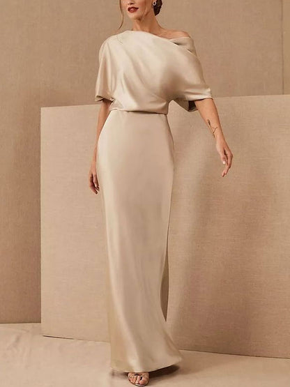 Temperament Strapless Elegant Satin Women's Gowns