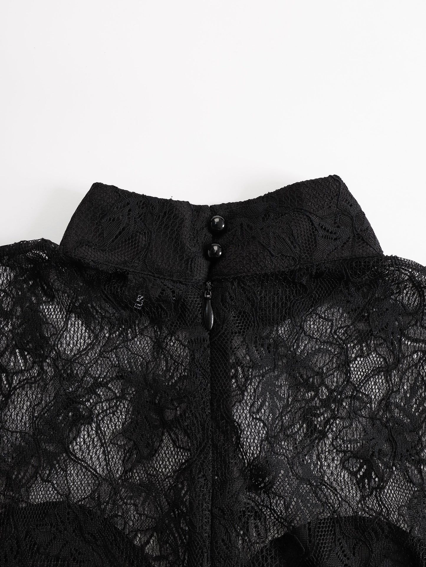 Black Lace Illusion Bodice Wide-Leg Evening Jumpsuit
