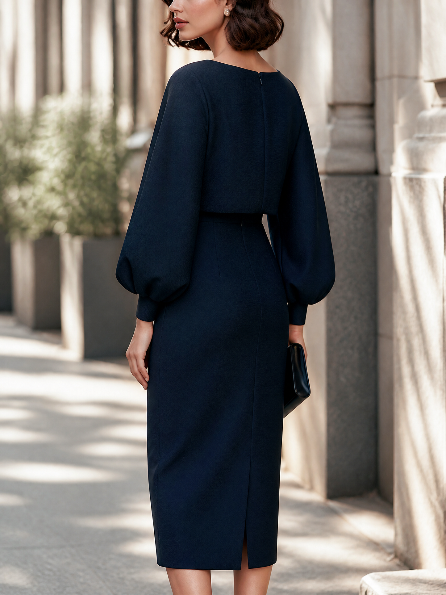 Voluminous Balloon Sleeves Top And Skirt Two-Piece Set