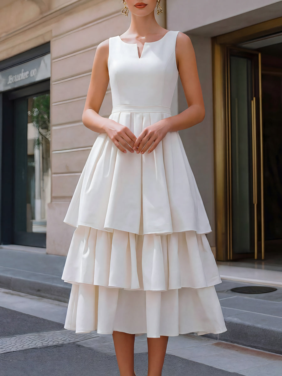 Sleeveless Tiered Ruffle Midi Dress