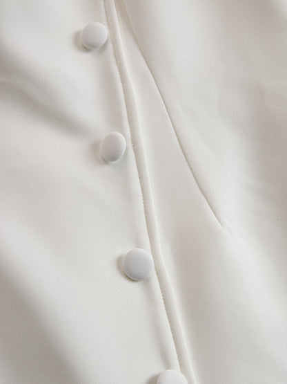 Elegant Asymmetrical Buttoned Dress