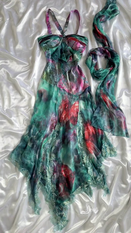 A Tropical Underwater Silk Dress