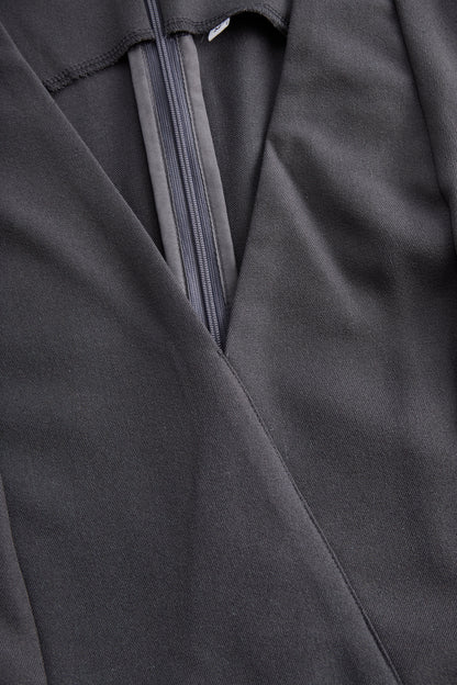 Sophisticated Sleeveless Peplum Jumpsuit In Charcoal Gray
