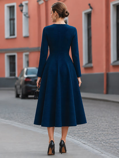 Tweed-Texture Cape Jacket And A-Line Dress Set