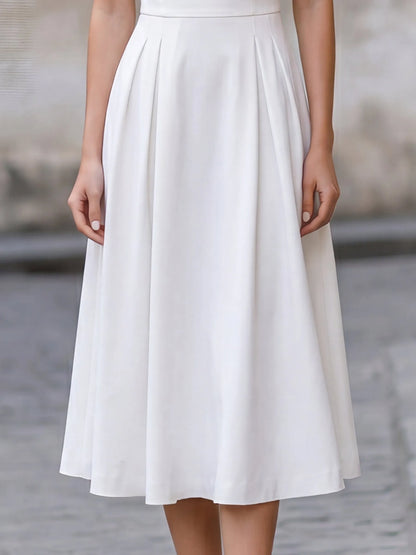 Cowl Neck Sleeveless Pleated A-Line Midi Dress