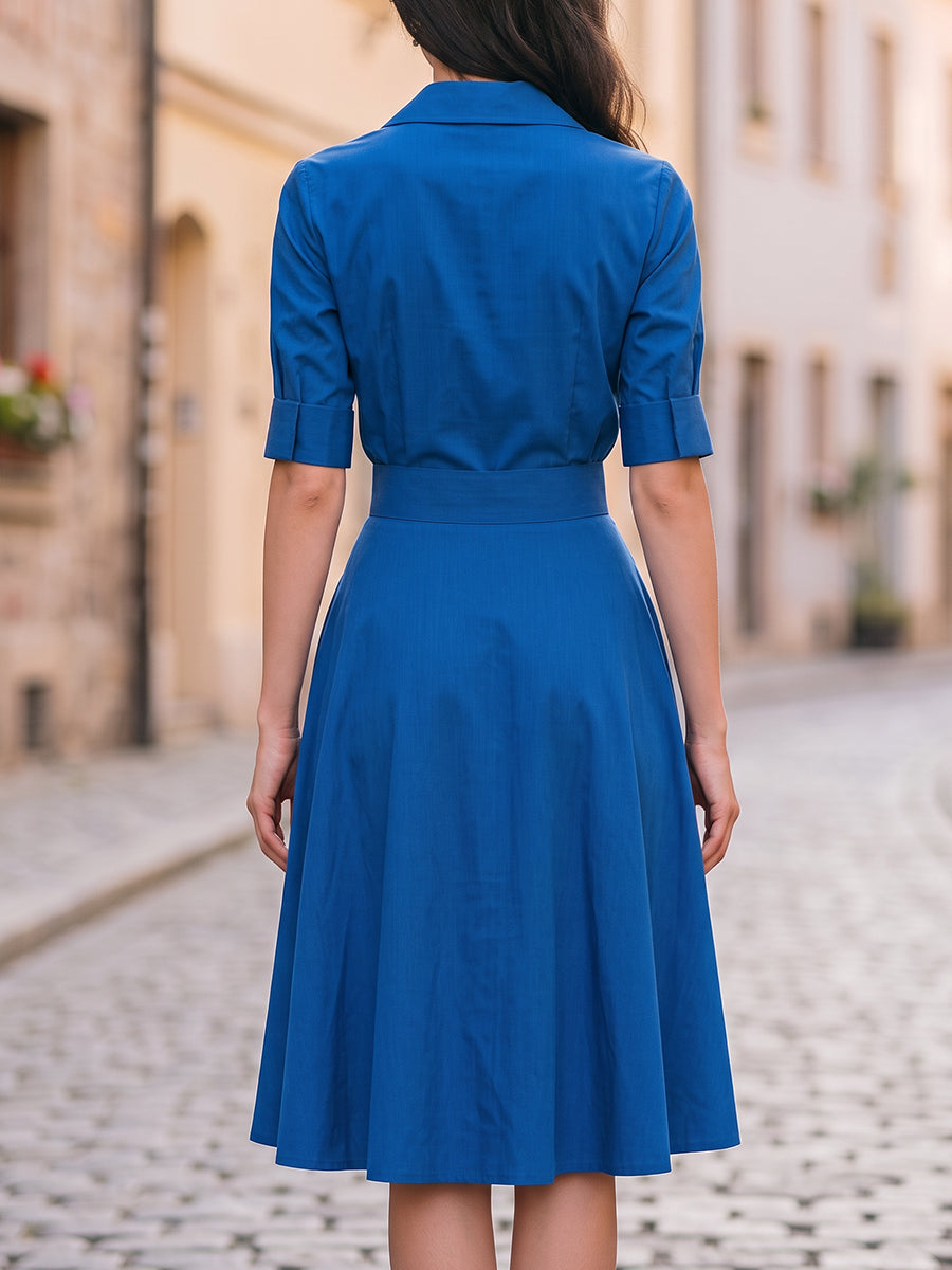 Button-Front Shirt Midi Dress