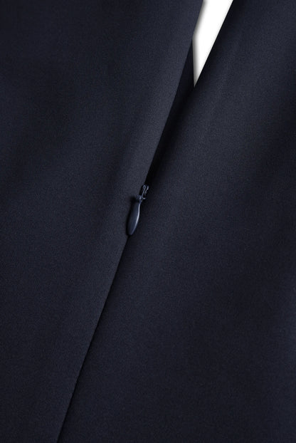 Elegant Sleeveless Navy Sheath Dress - Timeless Professional Chic