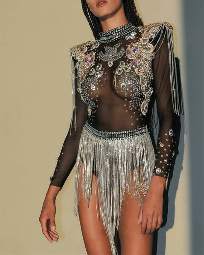Elegant and stylish fringed jumpsuit for women