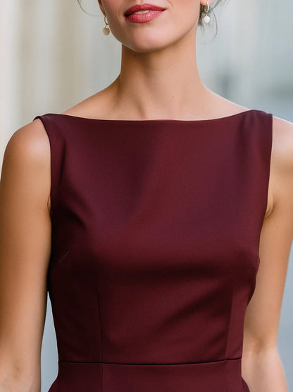 Sleeveless Boat Neck Peplum Top