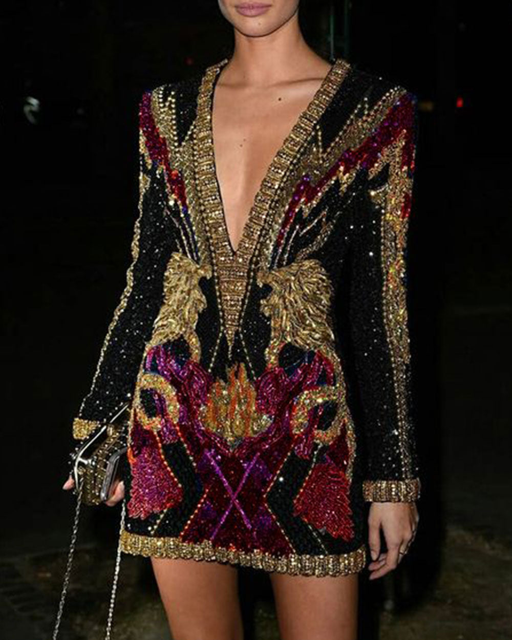 Sexy Sequin Crystal Mini Dress - 01