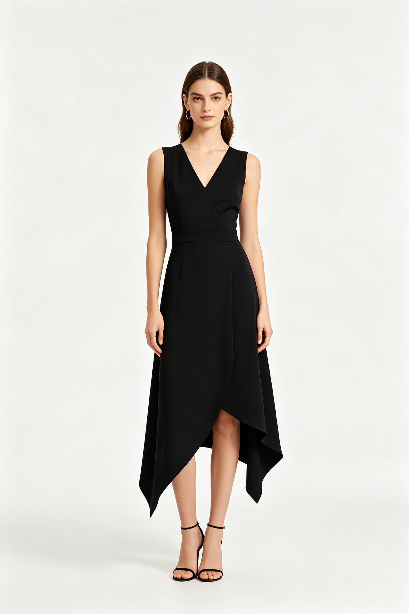 Royal Blue Asymmetrical Sleeveless Midi Dress - view 5