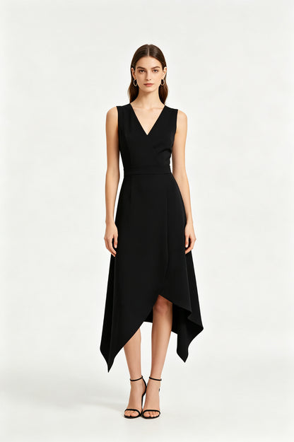 Royal Blue Asymmetrical Sleeveless Midi Dress - view 5
