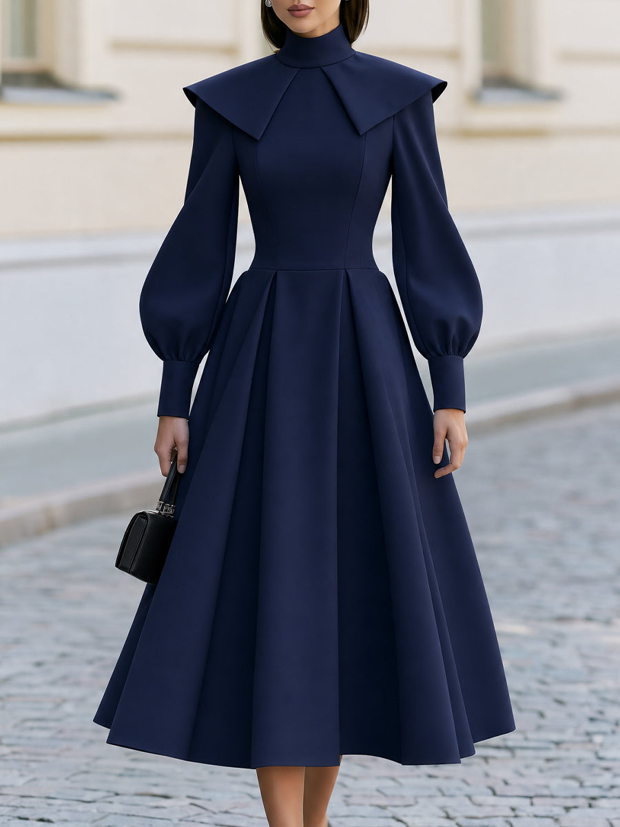 Formal Event High Neck  Midi Wedding Guest & Church Occasion Dress