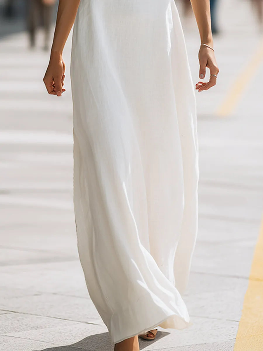 Twist Halter Neck Flowing Maxi Dress