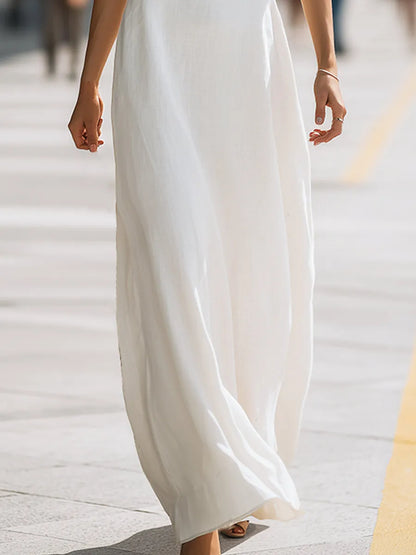 Twist Halter Neck Flowing Maxi Dress