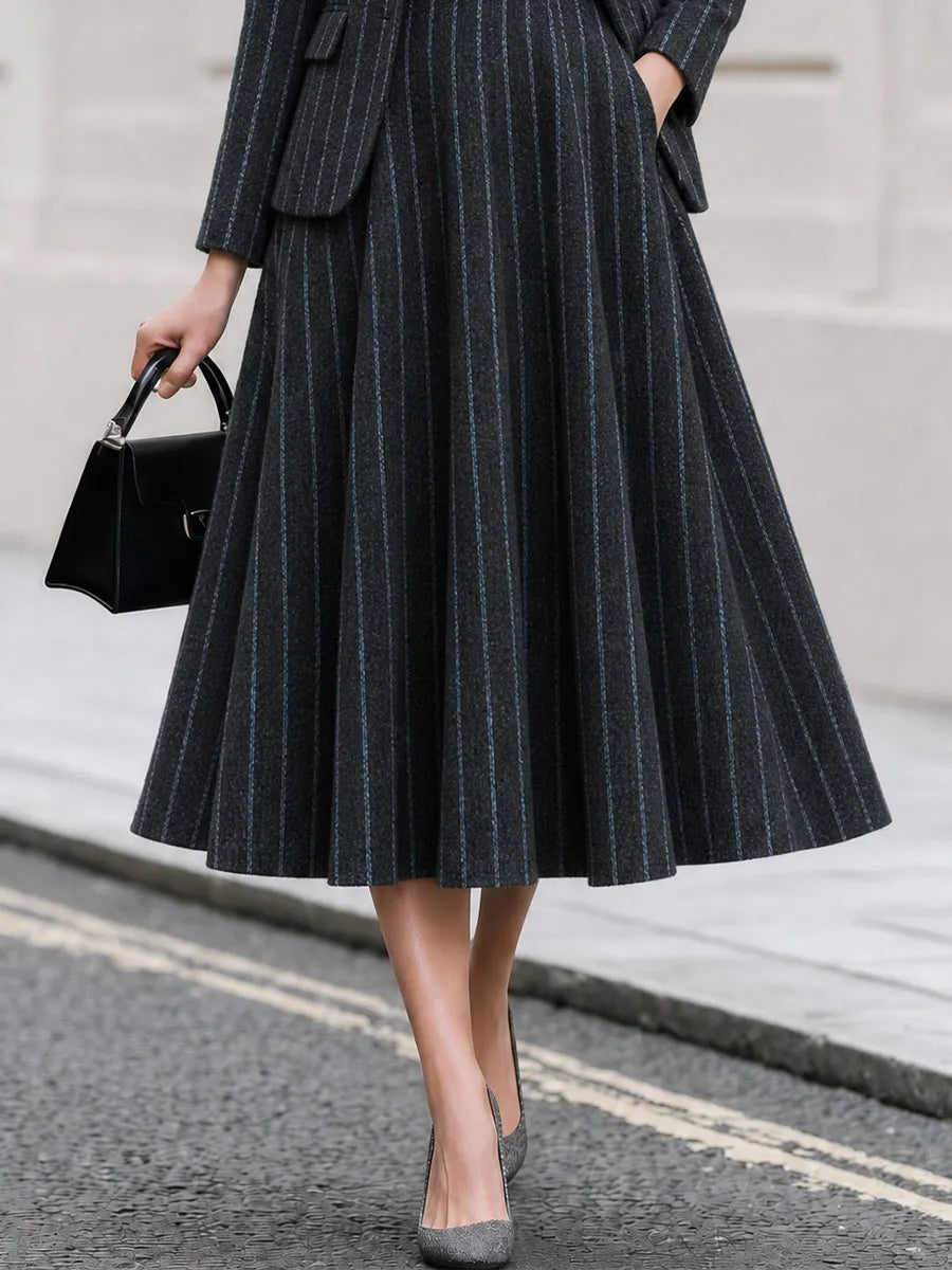 Blazer & Sleeveless Fit & Flare Midi Dress 2-Piece Co-Ord Set